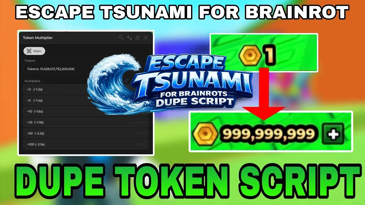 Escape Tsunami For Brainrots Dupe Token Script