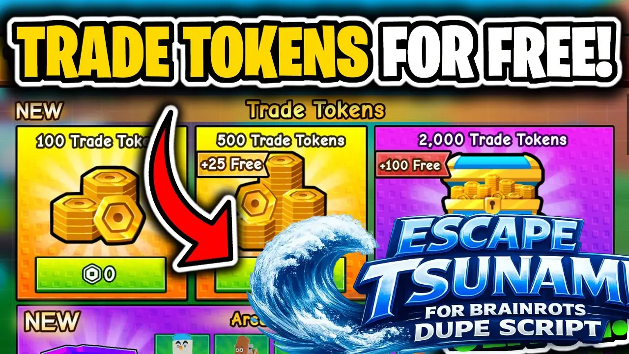 How to get trade tokens in Escape Tsunami for brainrots